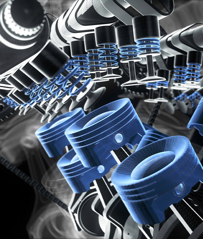Animation of pistons