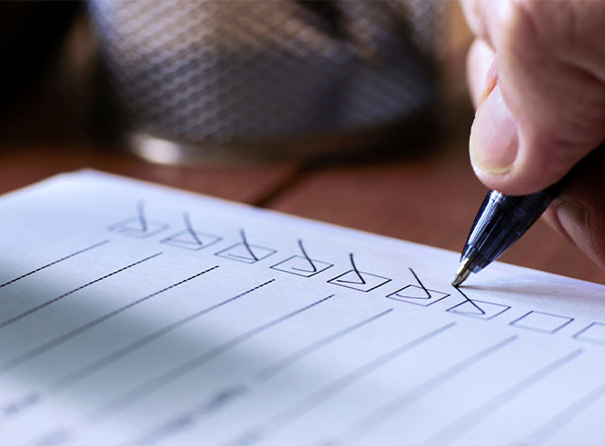 Production Camshafts checklist